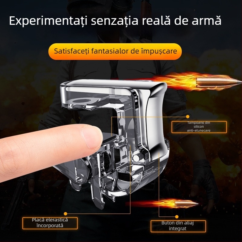 GT01 Controler de joc wireless mini pentru smartphone, butoane din aliaj PC+Zn, interfață universală pentru telefoane, compatibil cu Apple și Android, fără vibrații.