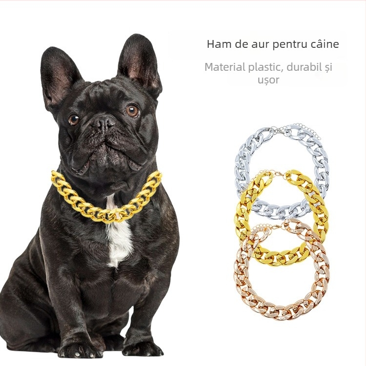 Colier pentru câini mici și medii, din plastic, model solid, stil hip-hop, potrivit pentru toate anotimpurile, potrivit pentru Crăciun