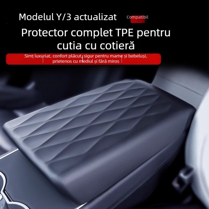 Acoperire a consolei centrale Tesla Model 3/Y – protecție TPE, prelucrare personalizată