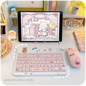 Tastatură wireless Bluetooth, reîncărcabilă, pentru iPad, tablete, Apple și telefoane Android