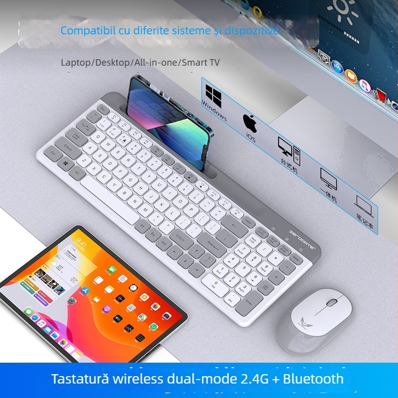 Set tastatură și mouse Bluetooth X908 — 1200 DPI, ergonomic, Bluetooth pentru tastatură și mouse