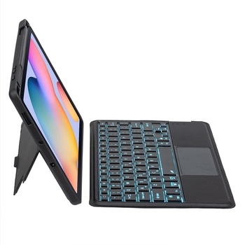Carcasă protecție cu tastatură Bluetooth pentru Samsung Tab S10 Lite — balama divizată, tastatură iluminată, model H610, compatibilă cu P610/A9Plus
