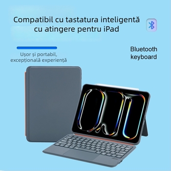 Husă-tastatură magnetică despărțibilă, Bluetooth, cu husă din piele detașabilă pentru iPad Air și iPad Pro