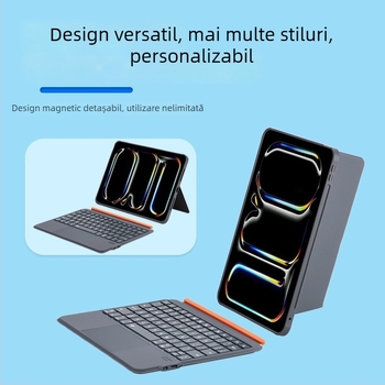 Husă-tastatură magnetică despărțibilă, Bluetooth, cu husă din piele detașabilă pentru iPad Air și iPad Pro