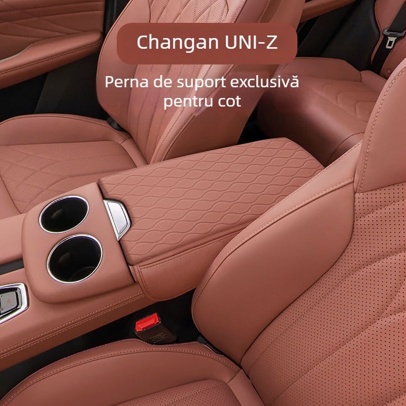 Pernă de braț din piele pentru Changan UNI-Z – upgrade al consolei centrale cu strat de bumbac și suport pentru cot, husă protecție anti-uzură