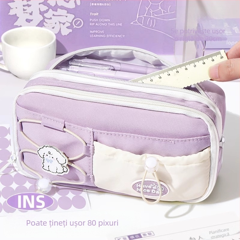 Penar din pânză, capacitate mare, unisex, rechizite pentru școala primară, stil proaspăt și aerisit
