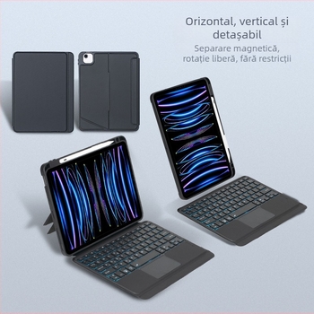 Carcasă cu tastatură pentru iPad a 10-a generație, tastatură Bluetooth, husă de protecție (Lansată în 2022)