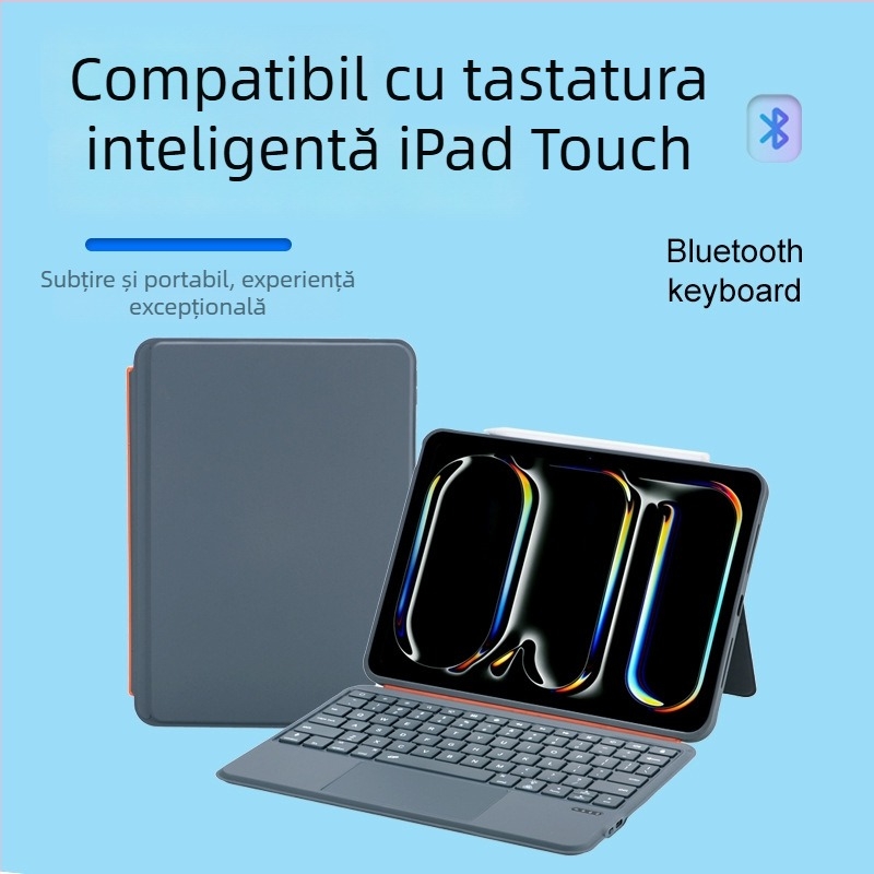 Husă cu tastatură Bluetooth pentru iPad Pro 11 — model 2025, compatibil Apple, suport ergonomic, procesare OEM, 650 g