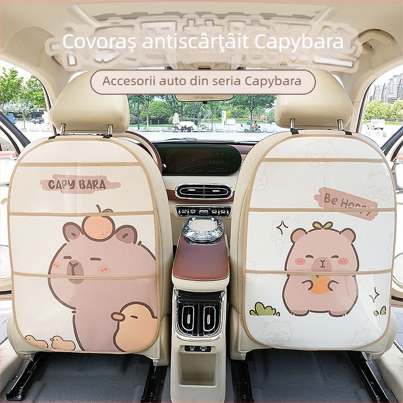 Pernă din piele pentru spătarul scaunului auto, anti-kick, model delfin și iarbă înaltă, imprimare logo, personalizare