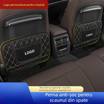 Pad protector pentru dosul scaunului auto, design desen animat pentru copii, piele, universal pentru toate anotimpurile, stil fluture-diamant, logo imprimat