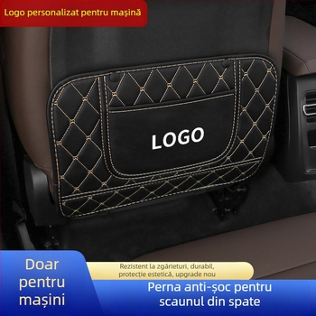 Pad protector pentru dosul scaunului auto, design desen animat pentru copii, piele, universal pentru toate anotimpurile, stil fluture-diamant, logo imprimat