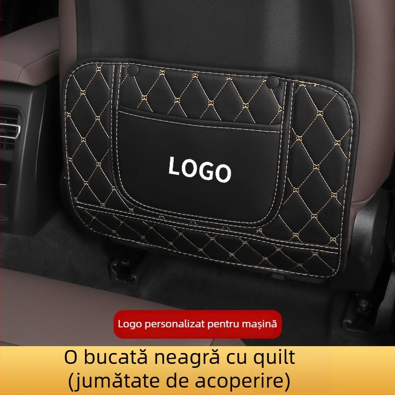 Pad protector pentru dosul scaunului auto, design desen animat pentru copii, piele, universal pentru toate anotimpurile, stil fluture-diamant, logo imprimat