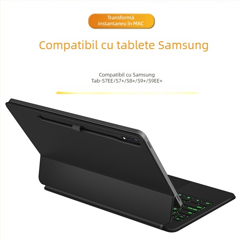 Tastatură Bluetooth magnetică pentru Samsung Galaxy Tab S7 FE, S7+, S8+, S9+ (12,4 inchi)