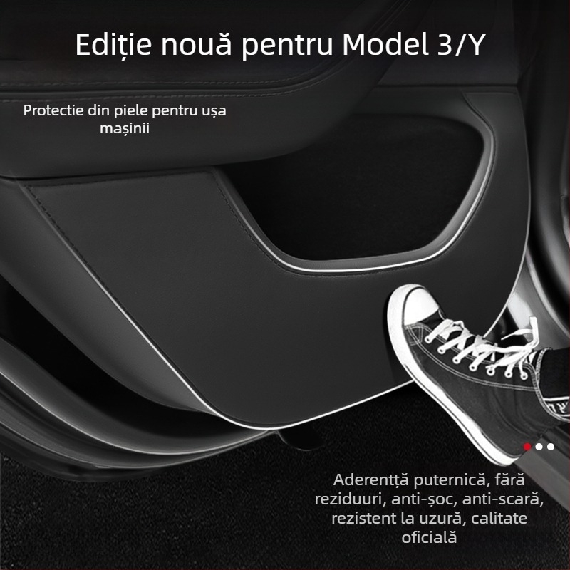 Panneau din piele pentru pragul ușii Tesla Model 3/Y - utilizare pe toate anotimpurile, umplutură din burete, Ben-Fuhe AL1021751576