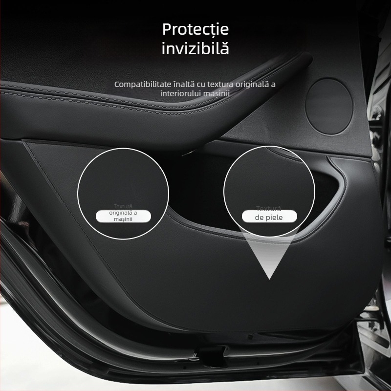 Panneau din piele pentru pragul ușii Tesla Model 3/Y - utilizare pe toate anotimpurile, umplutură din burete, Ben-Fuhe AL1021751576