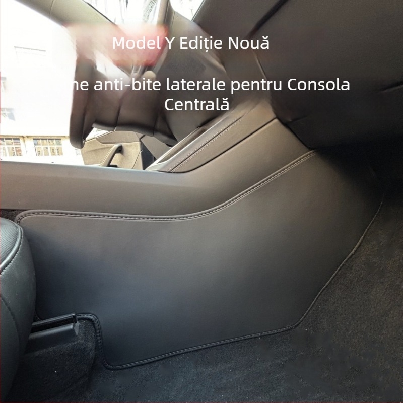Tyee protecție din piele all-season pentru consola centrală și protecții laterale Tesla Model Y 2025 – cu umplutură din burete, acoperire dedicată vehiculului