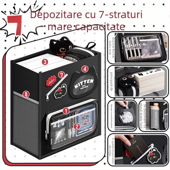 Geantă de meditații cu mai multe compartimente, pentru cărți și depozitare, design drăguț desen animat (Brand: Kappa bear; Material: Canvas; Formă: Fermoar, Desen animat)