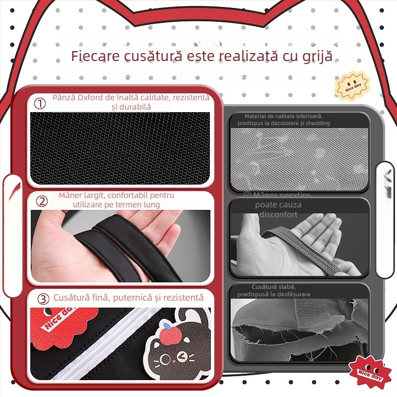 Geantă de meditații cu mai multe compartimente, pentru cărți și depozitare, design drăguț desen animat (Brand: Kappa bear; Material: Canvas; Formă: Fermoar, Desen animat)