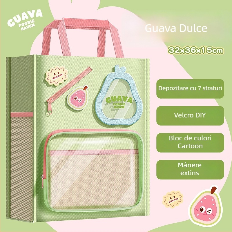 Geantă de meditații cu mai multe compartimente, pentru cărți și depozitare, design drăguț desen animat (Brand: Kappa bear; Material: Canvas; Formă: Fermoar, Desen animat)