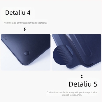 Geantă liner pentru laptop – piele sintetică cu căptușeală pluș, compatibilă cu MacBook Pro, MacBook Air, 1327355784 și altele