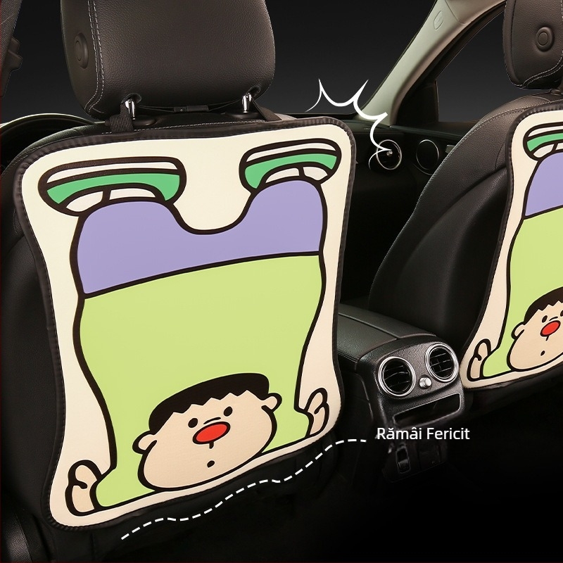 Protecție pentru spatele scaunului auto pentru copii - universală pentru toate anotimpurile, PU, umplutură burete, model desene animate