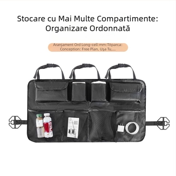 Geantă de depozitare pentru portbagaj auto – tip agățat, din Oxford, 28L, personalizabilă, cu mâner