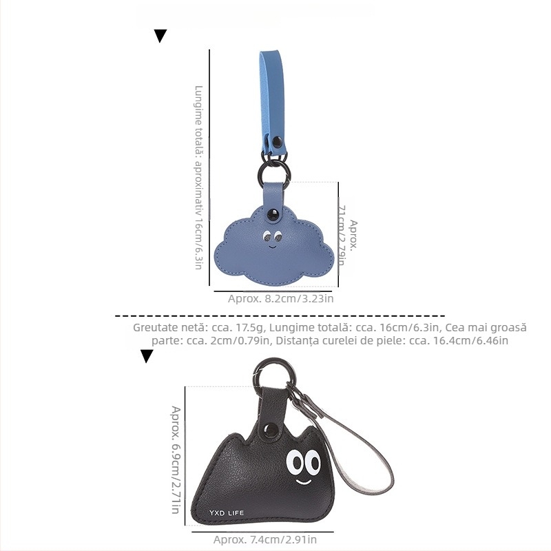 Breloc din piele, stil desen animat, expresii despre vreme