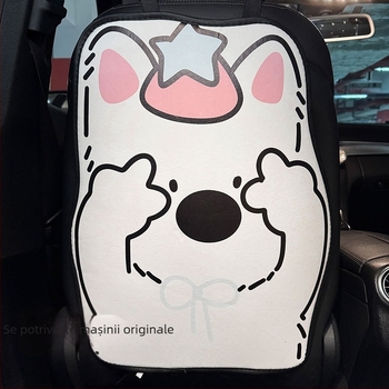 Protecție pentru spatele scaunului auto - Toate sezoanele, PU piele, Model desen animat, Banana Green, Stil lung