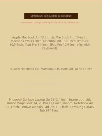 Husă pentru laptop pentru femei, stil coreean, impermeabilă, ultra-ușoară și practică pentru depozitare; exterior și căptușeală poliester, toamna 2025