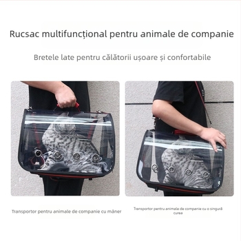 Geantă pentru animale de companie - pliabilă, respirabilă, transparentă, mâner de transport; material PC; model uni; duritate medie; capacitate: contactați serviciul