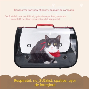 Geantă pentru animale de companie - pliabilă, respirabilă, transparentă, mâner de transport; material PC; model uni; duritate medie; capacitate: contactați serviciul