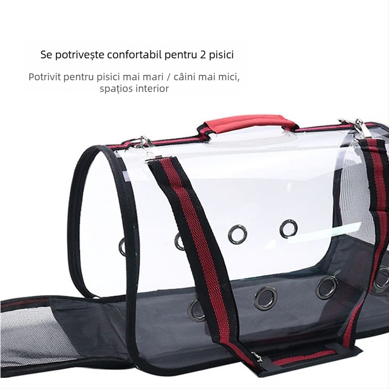 Geantă pentru animale de companie - pliabilă, respirabilă, transparentă, mâner de transport; material PC; model uni; duritate medie; capacitate: contactați serviciul