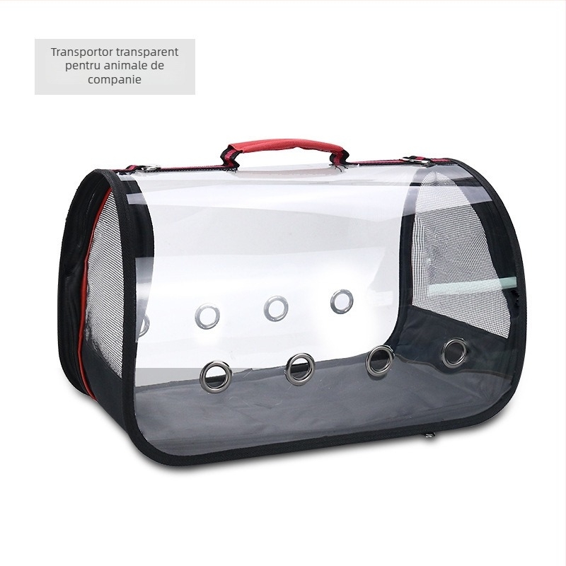 Geantă pentru animale de companie - pliabilă, respirabilă, transparentă, mâner de transport; material PC; model uni; duritate medie; capacitate: contactați serviciul