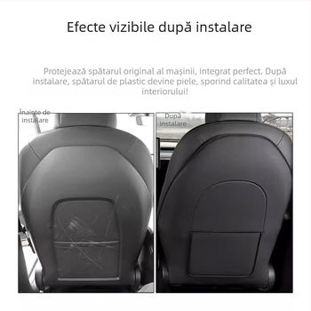 Protecție pentru banchetă spate Tesla Model Y/3 — toate anotimpurile, piele ultrafină, umplutură din burete, model simplu, imprimare logo