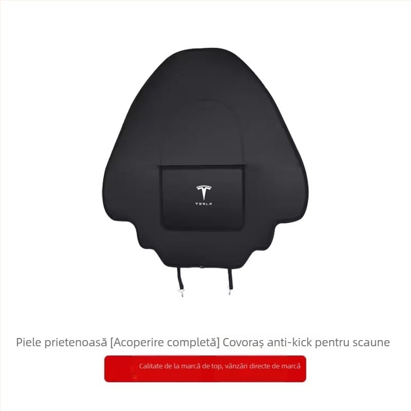 Protecție pentru banchetă spate Tesla Model Y/3 — toate anotimpurile, piele ultrafină, umplutură din burete, model simplu, imprimare logo