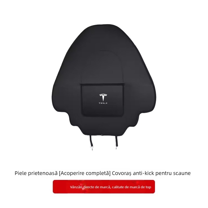 Protecție pentru banchetă spate Tesla Model Y/3 — toate anotimpurile, piele ultrafină, umplutură din burete, model simplu, imprimare logo