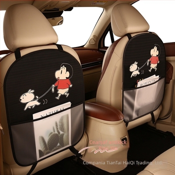 Perne pentru spătarul scaunului auto, universală pentru toate anotimpurile, material PU, umplutură burete, model desen animat, logo tipărit