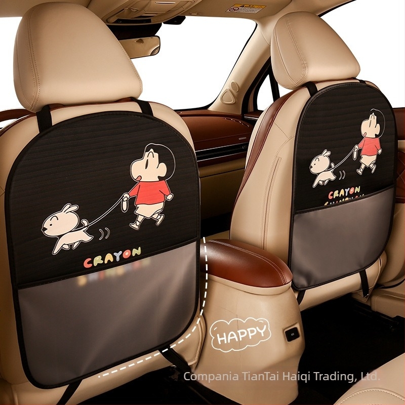 Perne pentru spătarul scaunului auto, universală pentru toate anotimpurile, material PU, umplutură burete, model desen animat, logo tipărit