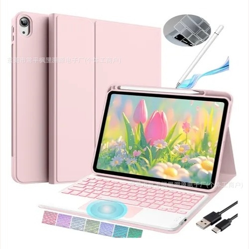 Carcasă de protecție pentru iPad 10/11 generație (A16) cu tastatură Bluetooth iluminată și touchpad