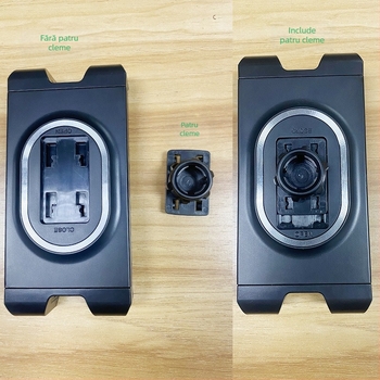 Suport pentru telefon și tabletă - model 306, patru cleme, universal pentru telefoane și tablete, din plastic, suportă personalizare