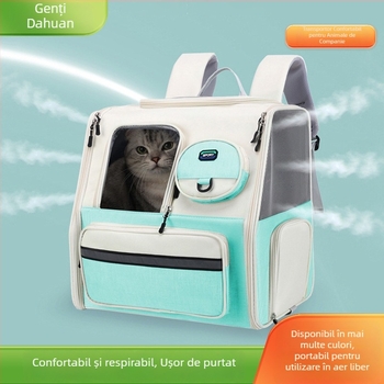 Rucsac multifuncțional pentru animale de companie pentru pisici, material Oxford, capacitate 6,5 kg