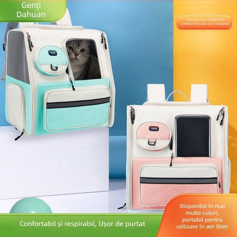 Rucsac multifuncțional pentru animale de companie pentru pisici, material Oxford, capacitate 6,5 kg