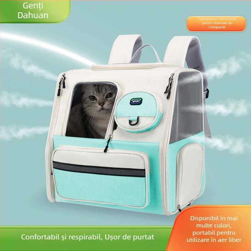 Rucsac multifuncțional pentru animale de companie pentru pisici, material Oxford, capacitate 6,5 kg