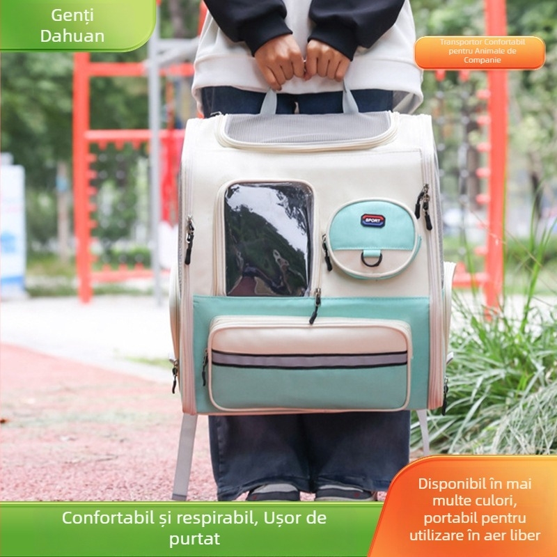 Rucsac multifuncțional pentru animale de companie pentru pisici, material Oxford, capacitate 6,5 kg