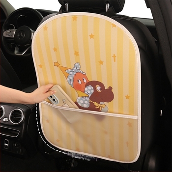 Pad de spate pentru scaunul auto cu design cartoon stea, potrivit pentru toate anotimpurile; Material PU; Umplere: burete; Stil universal