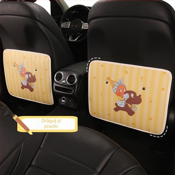 Pad de spate pentru scaunul auto cu design cartoon stea, potrivit pentru toate anotimpurile; Material PU; Umplere: burete; Stil universal