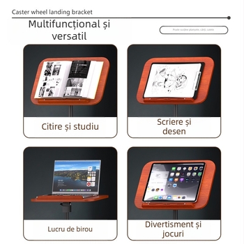 Suport de lectură din lemn masiv, podea, reglabil, compatibil universal, 650 g, prelucrare OEM