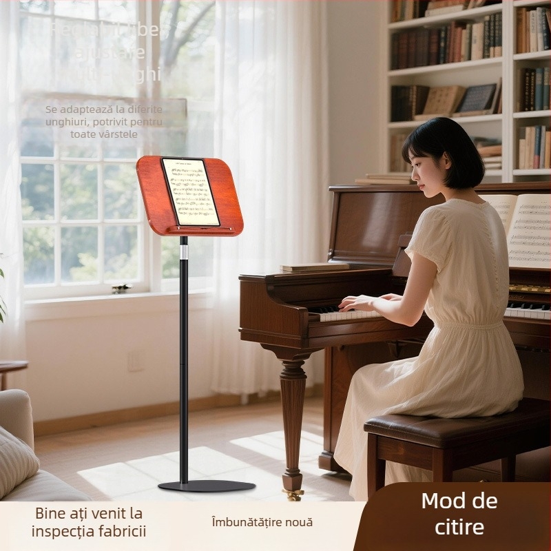Suport de lectură din lemn masiv, podea, reglabil, compatibil universal, 650 g, prelucrare OEM