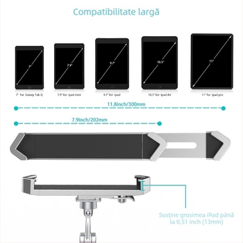 Suport pentru tabletă - bază pentru iPad și iPad Mini, model H85A+C120, 600 g, material: hardware și silica gel