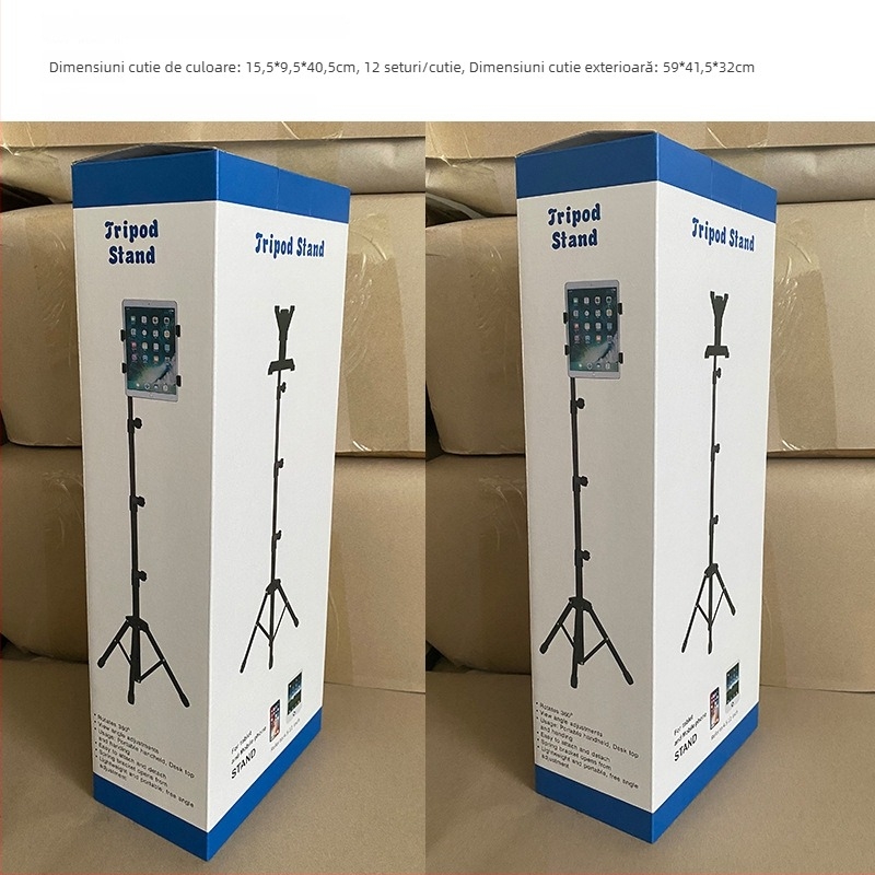 Suport pentru tabletă pe podea din aliaj cu mecanism de ridicare, compatibil cu iPad și iPhone